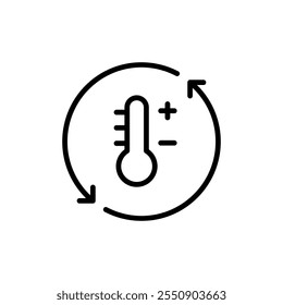 Home Heating Icon. Hvac system linear sign. Simple concept for your logo web mobile app UI design. Vector outline illustration.