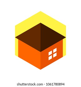 home and hexagon symbol. building icon. logo. vector eps 10.