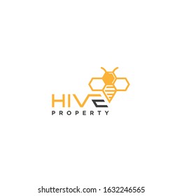 home and hive logo, logo property, logo real estate, logo design vector template