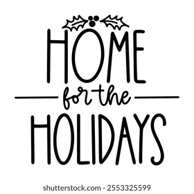 home for the holidays merry christmas colorful bright rainbow graphic design