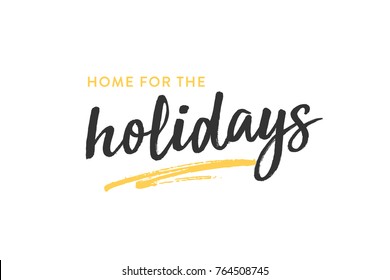 Home For The Holidays Vector Greeting Card Vector Text Background

