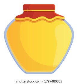 Home honey jar icon. Cartoon of home honey jar vector icon for web design isolated on white background