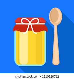 Home honey jar icon. Flat illustration of home honey jar vector icon for web design