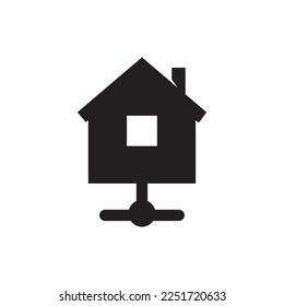 icono de alojamiento en casa, icono de tecnología