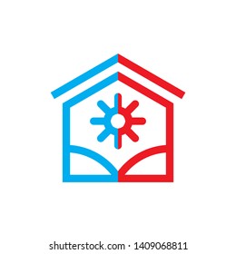 Home with Hot and Cool technology design vector
