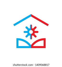 Home with Hot and Cool technology design vector