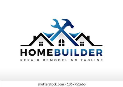 Home House Builders Repair Remodeling Logo Design Vector Icon Illustrations.