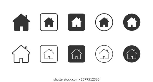 Home, house, building, housing, architecture, buildings, Essential Icons and Trending Styles for Mobile Apps, Websites, and Software. Minimalistic, Flat Design, Line Icons.