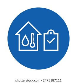 Haus, Haus, Gebäude Feuchtigkeit und Temperatur Inspektion Illustration. Gliedertes Symbol, Symbol und Zeichen für Vektorgrafik für Sicherheitsregeln.