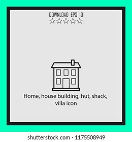 Home, house building, hut  line icon