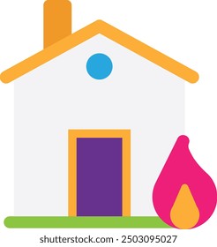 Icono de edificio de la casa Ilustración plana de Vector