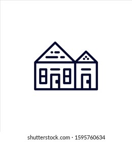 Home or House or Building Line Vector, Building Line Clean Vector Logo. Simple and creative Logo Design.