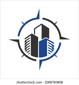 home or house building in the middle of Compass
