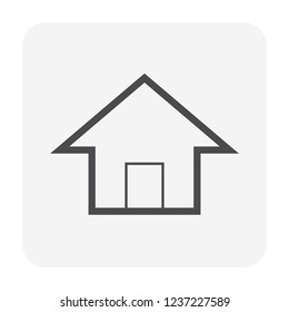 Home or house building vector design. That simple shape of icon, sign or symbol of real estate or property. Residential building for development, owned, sale, rent, buy, purchase or investment.
