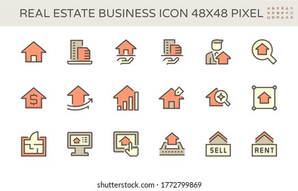 Home or house building vector icon. That real estate, property or realty. Include agent, realtor or broker. Professional in business to development, sale, rent, buy, purchase,  mortgage or investment.
