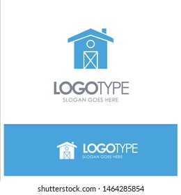 Home, House, Canada Blue Solid Logo with place for tagline. Vector Icon Template background