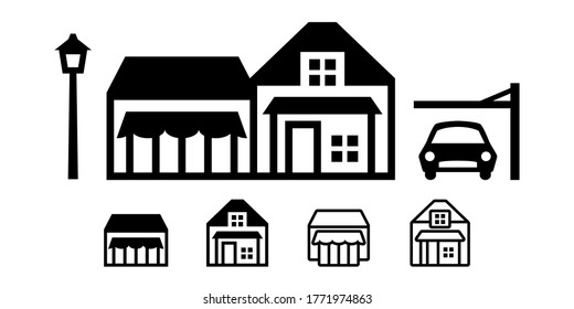 Home and house Carport icon set. vector illustration image. stock illustration