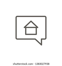 Home, house Chat vector icon. Simple element illustration from UI concept. Chat, home, house vector icon. Real estate concept vector illustration.