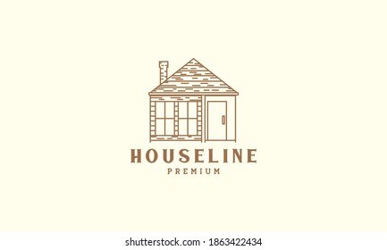 Farm House Logo Minimalist Line Art Stock Vector (Royalty Free) 1913482555