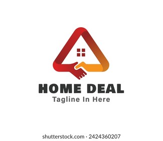 home house deal agreement logo icon symbol design template illustration inspiration