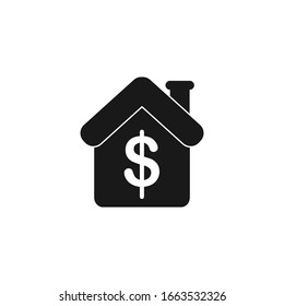 Home, house with dollar vector icon