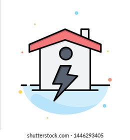 Home, House, Energy, Power Abstract Flat Color Icon Template