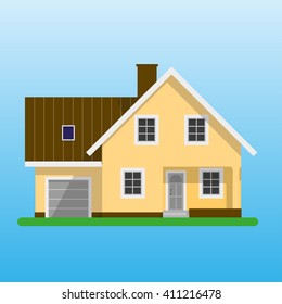 Home or House exterior. Vector illustration of house icon.