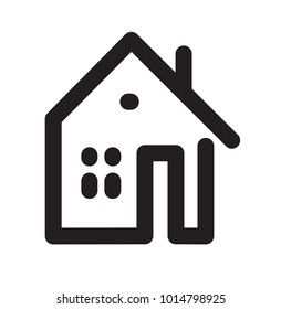 Home or house flat icon isolated  on white background