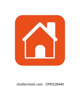 home or house flat icon orange 