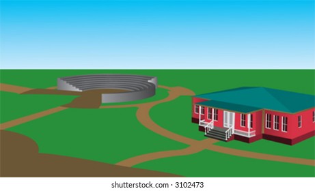 home, house, green