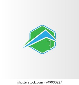 Home house hexagonal shape logo design