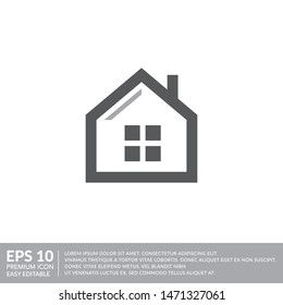 home house icon flat vector template