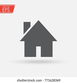 Home house icon illustration in flat syle. The symbol button for returning to the home page. Sign of the house, warmth and comfort. Icon for use in applications.
