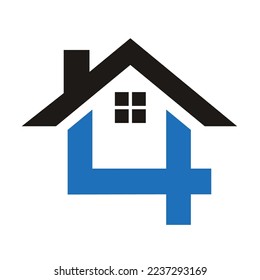 home or house icon with number 4