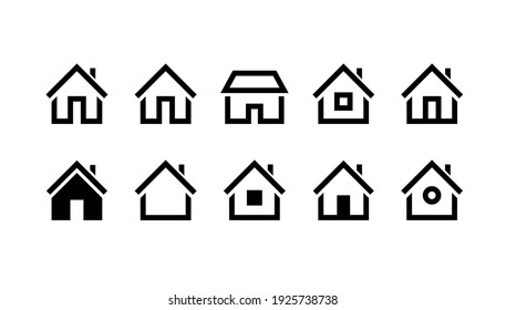 Home and house icon set. home symbols collection vector illustration isolated. stock illustration