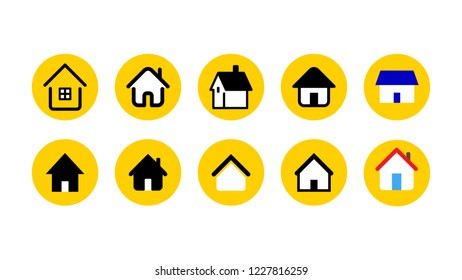 home and house icon set. vector illustration image.