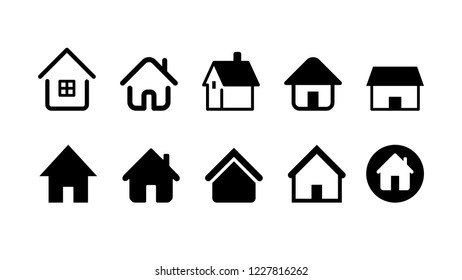 home and house icon set. vector illustration image.