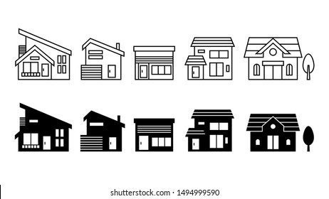home and house icon set. vector illustration image.