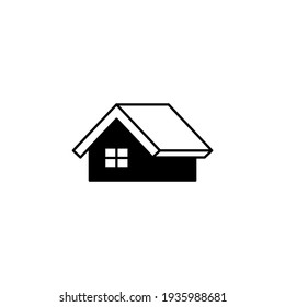 home, house icon  in solid black flat shape glyph icon, isolated on white background 