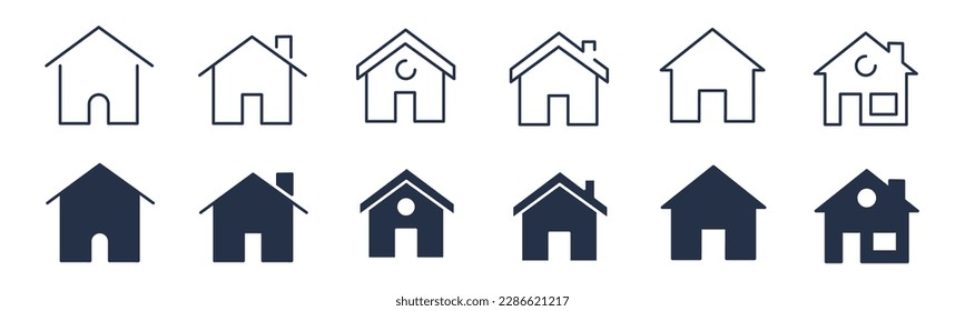 Home, house icons. Vector graphic illustration. For website design, logo, app, template, ui, etc.
