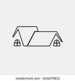 icono vectorial de la línea del hogar con ventanas