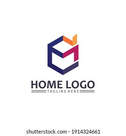 Home and house logo design vetor, logo , architecture and building, design property , stay at home estate Business logo, Construction Graphic, icon home logo