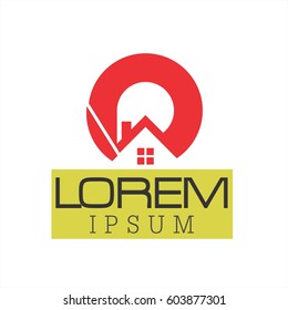 home house logo icon vector property red