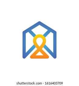 home house logo vector icon element template