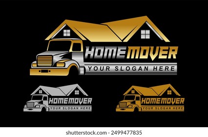 home house moving vector modern logo design badge emblem template