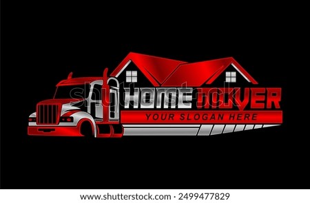 home house moving vector modern logo design badge emblem template