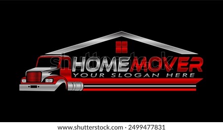 home house moving vector modern logo design badge emblem template