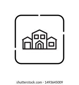 Home, house outline, line art vector icon