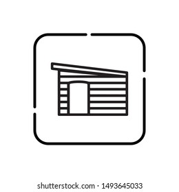 Home, house outline, line art vector icon