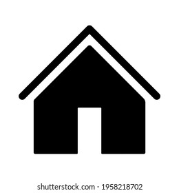 Home or house page thin line icon in solid black. Return to home page. Trendy flat isolated symbol, sign for: illustration, outline, logo, mobile, app, emblem, design, web, ui, ux, gui. Vector EPS 10